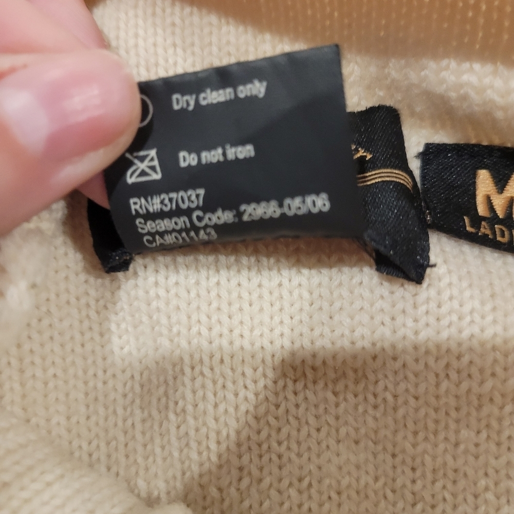 Obermeyer Womens Size M Cream Mix Knit Boho Sweater Top Wool - Picture 6 of 6